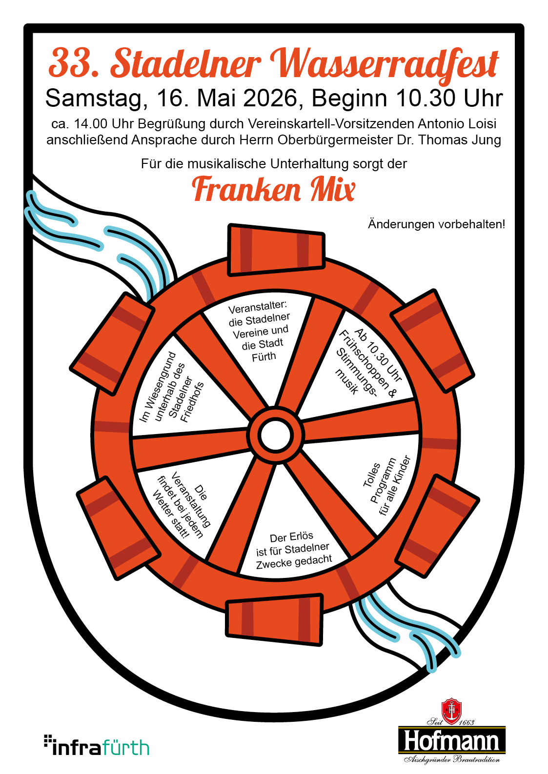 Plakat Wasserradfest in Fürth-Stadeln